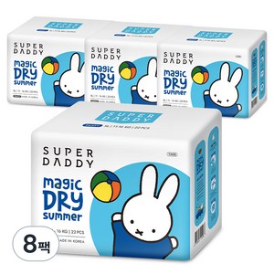 슈퍼대디 미피 매직드라이 썸머 팬티형 기저귀, 특대형(XL), 176매