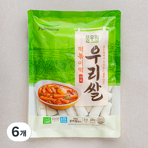 풀무원 우리쌀 한입 떡볶이떡, 400g, 6개