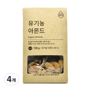 ORGA ZERO 유기농 아몬드, 100g, 4개