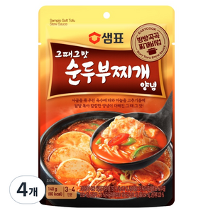샘표 그 때 그 맛 순두부찌개 양념, 140g, 4개