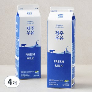 제주우유, 900ml, 4개