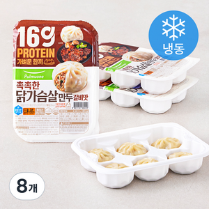 풀무원 촉촉한 닭가슴살 만두 갈비맛 6입 (냉동), 8개, 180g