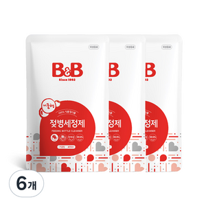 비앤비 거품형 젖병세정제 리필, 400ml, 6개