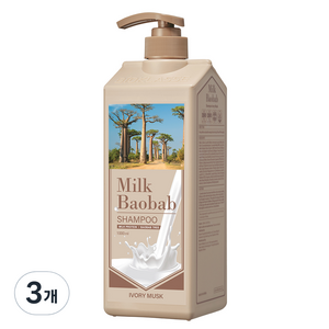 밀크바오밥 샴푸 아이보리머스크향, 1000ml, 3개