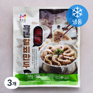 목우촌 흑돈 갈비만두 (냉동), 420g, 3개