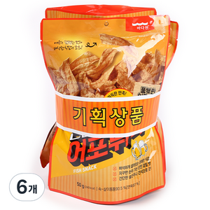 바다원 한입만 어포튀각, 6개, 50g, 50g