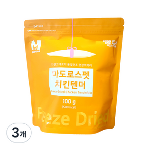 마도로스펫 반려동물 동결건조 트릿 간식, 치킨텐더, 100g, 3개