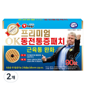 비타지에스 프리미엄 OK 동전통증패치, 2개, 90개입