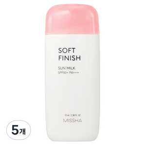 미샤 올 어라운드 세이프 블록 소프트 피니쉬 선밀크 SPF50+ PA+++, 70ml, 5개