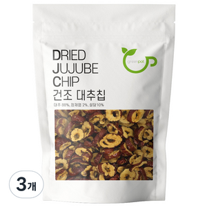 그린팟 간식용 건조 대추칩, 500g(1개), 3개