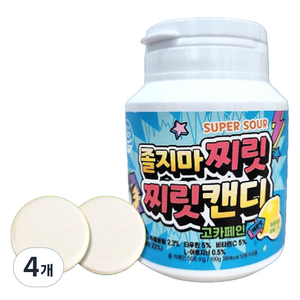 졸지마 찌릿찌릿 캔디 고카페인 레몬맛 50p, 100g, 4개