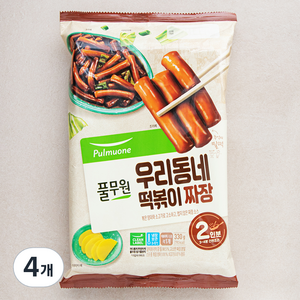 풀무원 우리동네 떡볶이 짜장 2인분, 330g, 4개