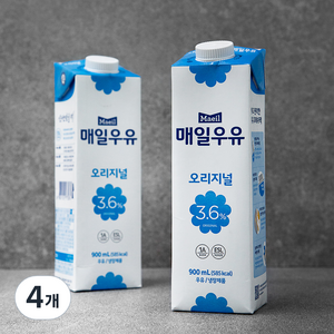 매일우유 오리지널, 900ml, 4개