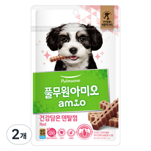 아미오 강아지 건강담은 간식 덴탈껌 레드, 100g, 2개