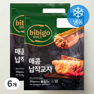 비비고 매콤 납작교자 (냉동), 315g, 6개