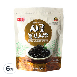 시골김 시골 돌김자반, 40g, 6개