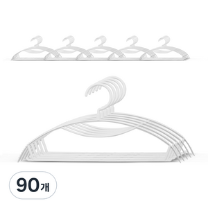 예밀 어깨 뿔 방지 옷걸이, 90개, 화이트