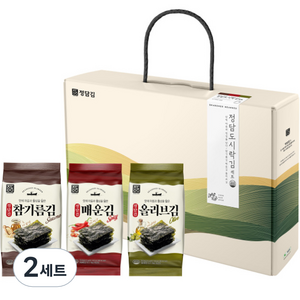 정담김 참기름김 5g x 8p + 매운김 5g x 6p + 올리브김 5g x 6p 도시락김 선물세트, 2세트