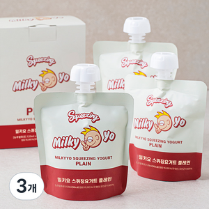 밀키요 스퀴징 요거트 플레인 3입, 360ml, 3개