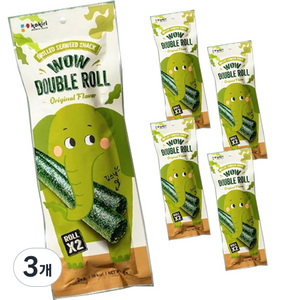 kokiri 와우 더블롤 김스낵 오리지널 5p, 25g, 3개