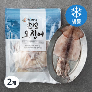 오바다 국내산 손질오징어 (냉동), 600g (3미), 2개