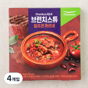 풀무원 브런치스튜 칠리 콘 까르네 (냉장), 180g, 4개