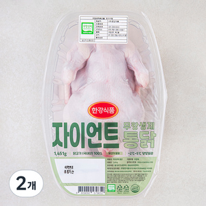 한강식품 무항생제 인증 자이언트 통닭 (냉장), 1451g, 2개