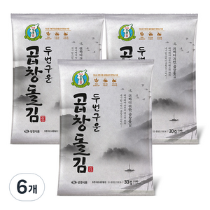 성경식품 두번구운 곱창돌김, 30g, 6개