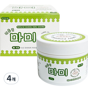 내츄럴마미 베이비 파우더 무석면 땀띠방지, 100g, 4개