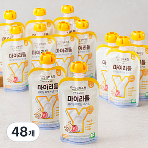 상하목장 마이리틀 유기농 짜먹는 요거트 사과바나나, 85g, 48개