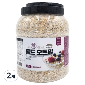 건강곡간 영양가득 롤드오트밀 통, 1.2kg, 2개