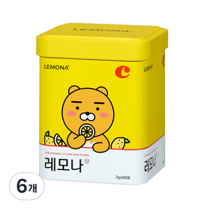 레모나 카카오 프렌즈 에디션 틴케이스 랜덤발송, 100g, 6개