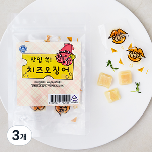 건어물학교 한입 쏙 치즈오징어 10p, 40g, 3개