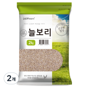 건강한밥상 국산 늘보리쌀, 2kg, 2개