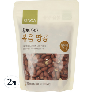 올가홀푸드 황토가마 볶음 땅콩, 300g, 2개