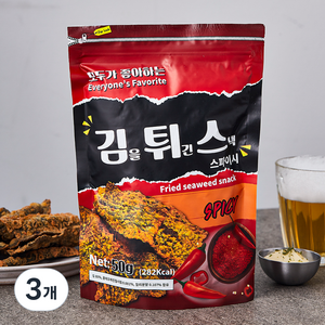 김을 튀긴 스낵 스파이시, 3개, 50g