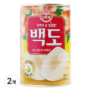 오뚜기 백도 반절 통조림, 400g, 2개