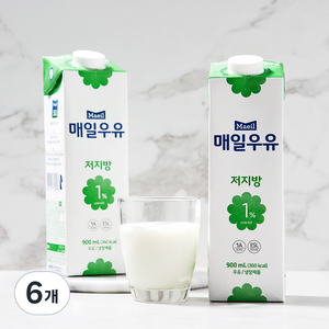 매일우유 저지방 1% 우유, 900ml, 6개