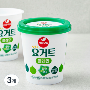 서울우유 요거트 플레인, 380g, 3개