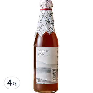 향유 진한 참바른 저온압착 참기름, 350ml, 4개