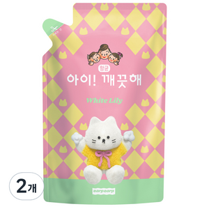 아이깨끗해 어프어프 핸드워시 화이트 릴리향 리필, 450ml, 2개