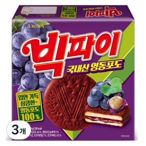 빅파이 영동포도 과자파이, 324g, 3개