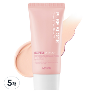 어퓨 퓨어 블록 톤업 선베이스 이엑스 SPF50+ PA+++, 50ml, 5개