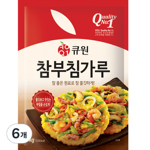 큐원 참 부침가루, 1kg, 6개