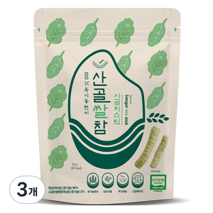 에코맘의산골이유식 산골쌀참, 시금치, 25g, 3개