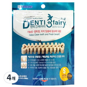 포켄스덴티페어리 반려견 덴탈껌 S 소형견용, 타피오카, 150g, 4개