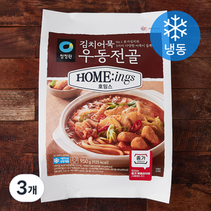 청정원 호밍스 김치어묵 우동전골 2~3인분 (냉동), 950g, 3개