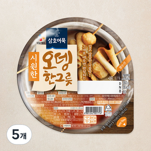 삼호어묵 CJ 시원한 오뎅 한그릇 용기, 360g, 5개