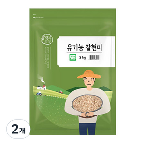 광복곡물 유기농 찰현미, 3kg, 2개