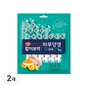 하림펫푸드 밥이보약 도그 하루양갱 간식 면역 28p, 224g, 2팩